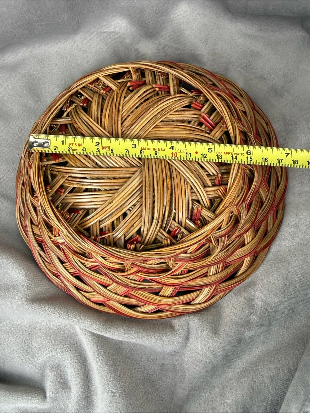 Vintage Scalloped Wicker Basket Bowl 10